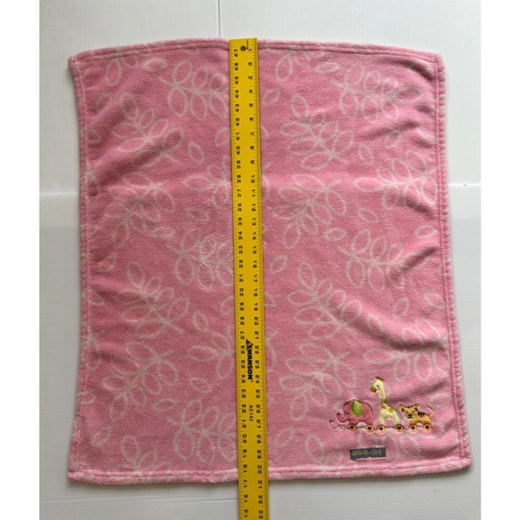 Blankets and Beyond Pink Leaves Animal Baby Blanket Lovey Elephant Giraffe Tiger - Picture 5 of 8